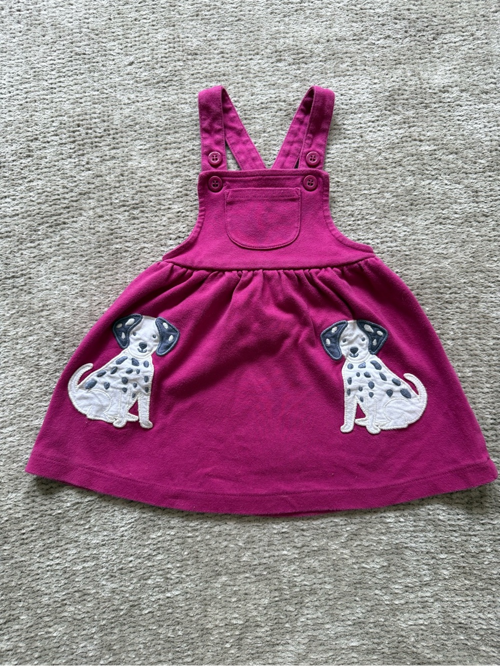 JoJo Maman Bébé Dalmatian Appliqué Pinafore Dress 6-12 Months